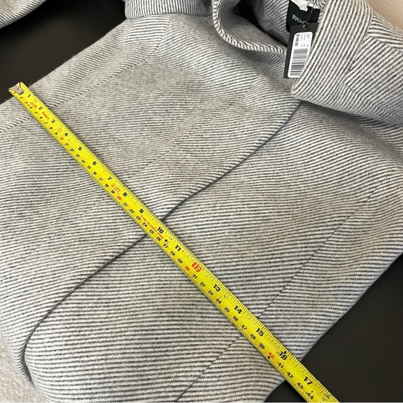 NWT RW&CO Long Blazer Jacket Light Grey Stripe - Career Office Work Outerwear XS - Picture 12 of 13